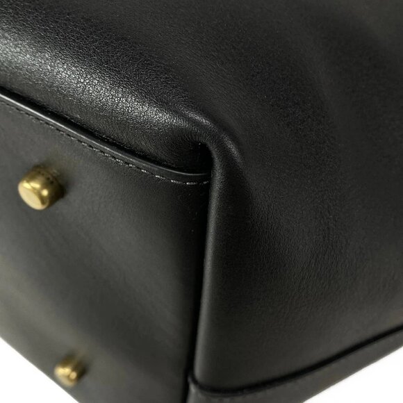 Auth COACH - CAM00 Black Leather Tote Bag - Picture 3 of 15